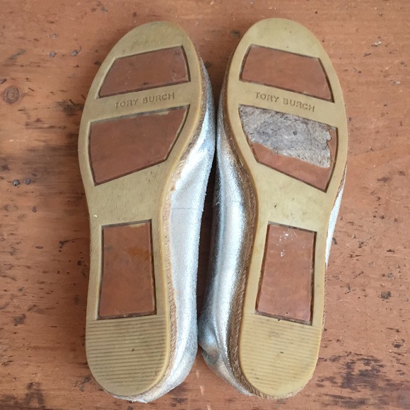 Tory Burch Silver Reva Espadrilles Size 7 READ - Picture 6 of 8